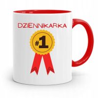 Kubek Czerwony Prezent Dla Dziennikarza Reportera Z Nadrukiem Ze Zdjęciem