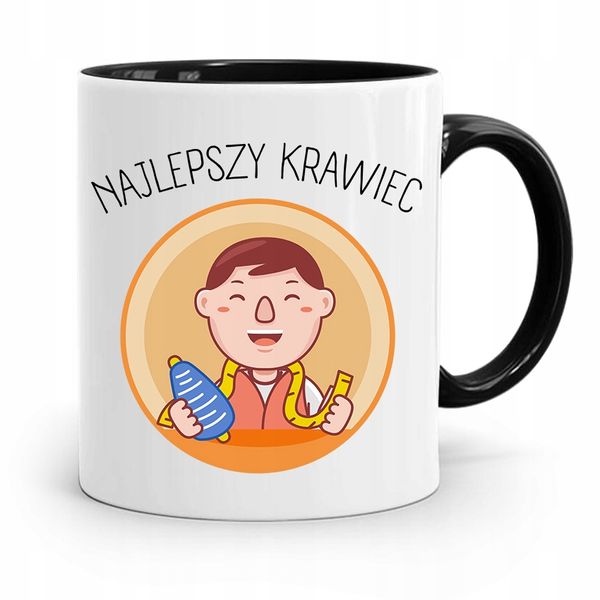 Kubek Czarny Krawcowej Krawca Najlepszy Krawiec Z Nadrukiem Ze Zdjęciem zdjęcie 1