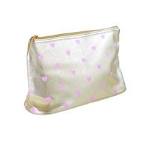 Kosmetyczka złota w serduszka 28x15x8