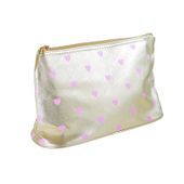 Kosmetyczka złota w serduszka 28x15x8