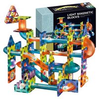 KLOCKI MAGNETYCZNE KONSTRUKCYJNE ŚWIECĄCY TOR DLA DZIECI LED ZESTAW 110 EL