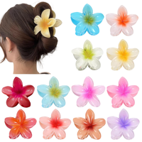 Klamry do włosów kwiaty hawajskie spinki klipsy zestaw 12 sztuk 8,5 cm
