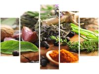 100CM 150CM OBRAZ 5 ELEM NATURALNA KUCHNIA ŚCIENNY