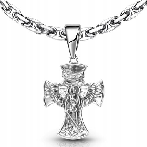 Michał Archnioł krzyżyk duży męski srebro zawieszka 925 swiety na Arena.pl