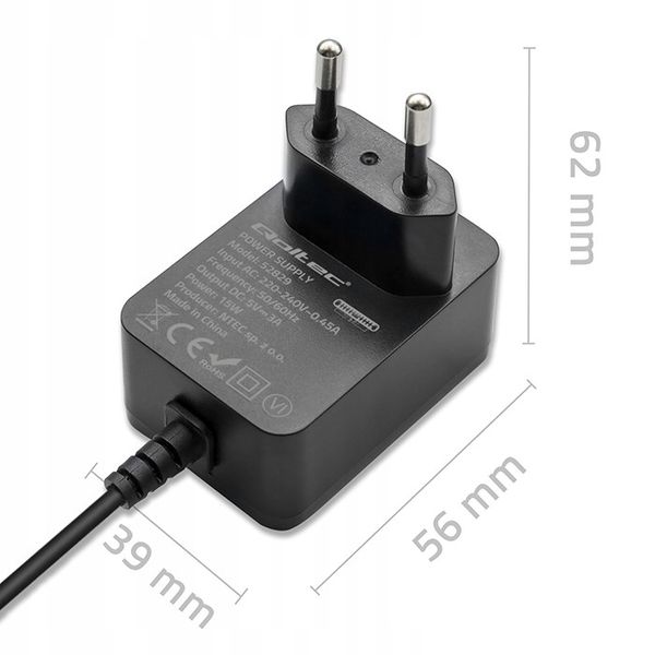 Qoltec Ładowarka Super FAST PD do Raspberry PI 4 USB-C 15W 5V 3A Czarna zdjęcie 13
