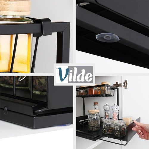 Półka Kuchenna Dwupoziomowa Dwupiętrowa Metalowa Stojak Organizer Regał na Arena.pl