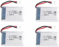 Zestaw 4 akumulatorów LiPo 3.7V 500mAh do dronów Rc Syma X5, Cheerson CX-3…