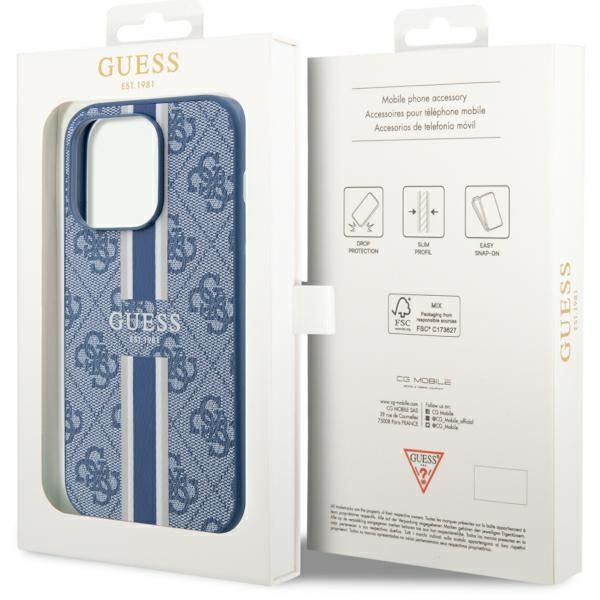 Etui Guess do iPhone 14 Pro, Niebieski, MagSafe zdjęcie 8
