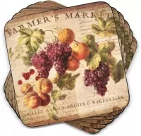 Podkładki pod kubek małe Owocowy targ 6szt