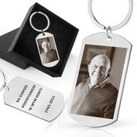 BRELOK nieśmiertelnik z GRAWEREM + ZDJĘCIE wspomnienie