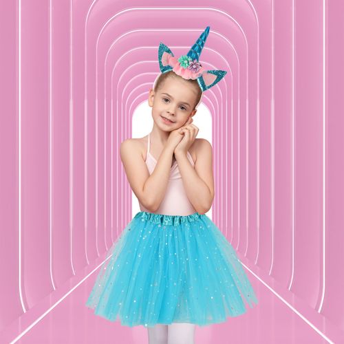 Kostium Strój Karnawałowy Jednorożec Przebranie Spódniczka Opaska 3-6 Lat na Arena.pl