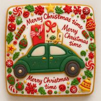 CIASTKO LUKROWANE GARBUS PRESENTS GREEN ROZ.L  KWADRAT AT RĘCZNIE ROBIONE