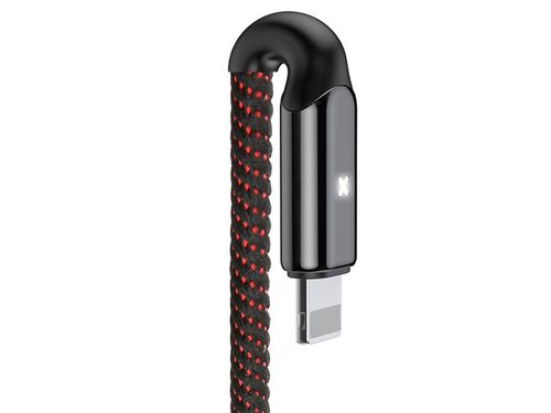 Baseus Kabel X-shaped USB Lightning 2.4A LED 1m czarny na Arena.pl