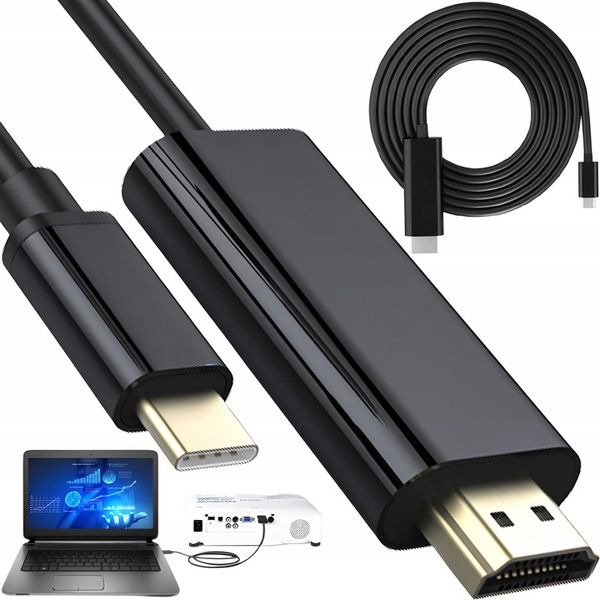 KABEL USB-C 3.1 TYP C DO HDMI 4K ADAPTER MHL 200CM zdjęcie 1