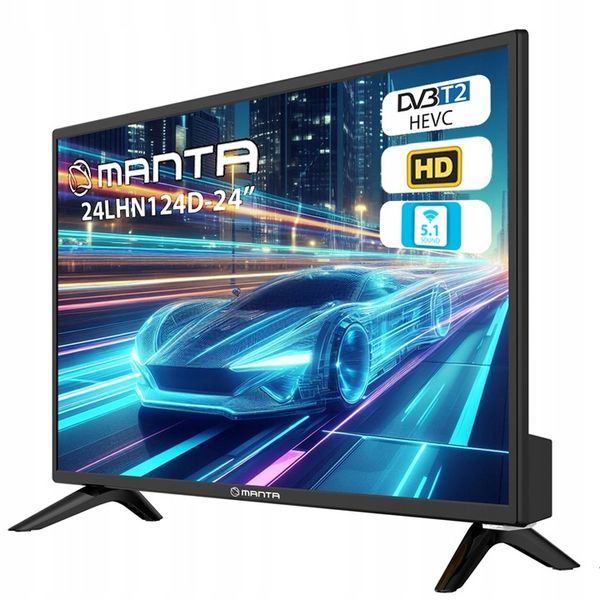 Telewizor 24 cale TV przenośny HD LED tuner dekoder DVBT2 USB 12V zdjęcie 6