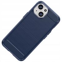 elastyczne etui wzór karbon do iphone 15 plus carbon case - niebieskie