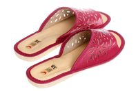 Przewiewne damskie pantofle z ażurowym wzorem pw077 różowy Obuwie 37