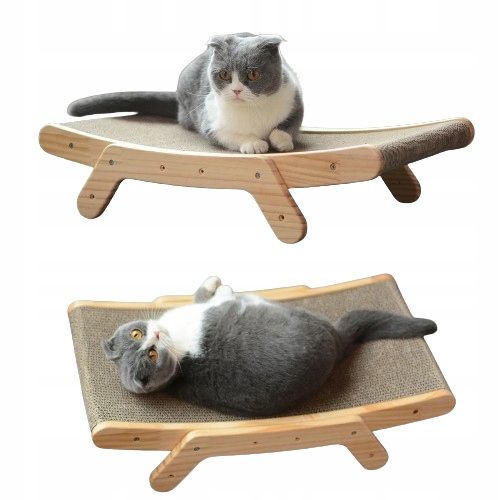 Drapak drewniany dla kota legowisko leżanka 2w1 mata do drapania (F066) na Arena.pl