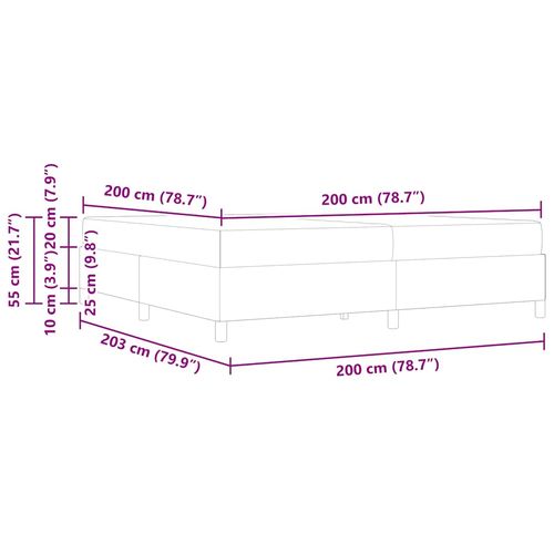 Łóżko sprężynowe Jasnoszary i Biały 200 x 200 cm tkanina na Arena.pl