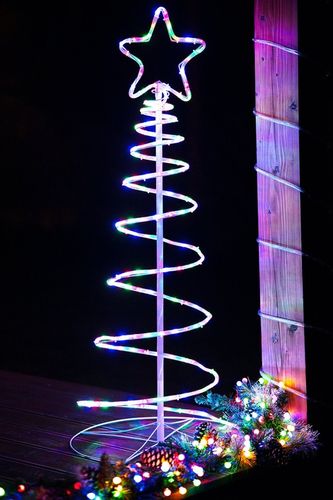 CHOINKA LED 135cm WĄŻ ŚWIETLNY LAMPKI ZEWNĘTRZNE MULTIKOLOR ŚWIETLNA OZDOBA na Arena.pl