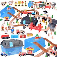 KOLEJKA DREWNIANA KLOCKI ZBUDUJ MIASTO