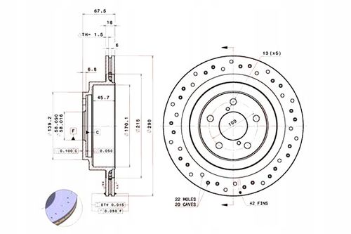 TARCZA HAM TYL 290X18 V XTRA BREMBO na Arena.pl