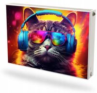 Mata magnetyczna magnes na grzejnik na wymiar KOT W OKULARACH SŁUCHAWKACH