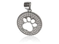 RODOWANY SREBRNY WISIOR PSIA KOCIA ŁAPKA CYRKONIE