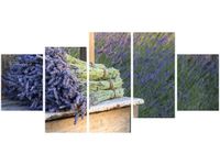 70CM 150CM OBRAZ 5 ELEM BUKIET LAWENDY ŚCIENNY