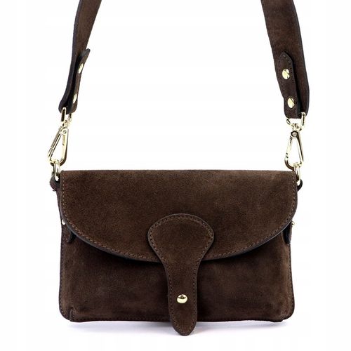 Torebka skórzana zamszowa INSTAGRAMKA HIT LUKA ciemny brąz na Arena.pl