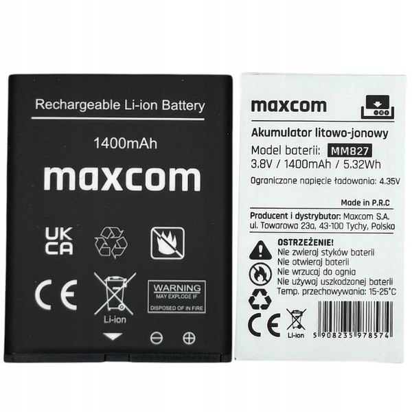 Bateria Do MaxCom Comfort MM827 Maxcom 1400 mAh zdjęcie 3