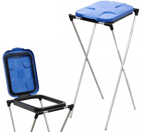 stojak do segregacji odpadów (1-stanowiskowy) niebieski - drewmet na Arena.pl