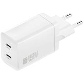 ładowarka sieciowa 4smarts pdplug dual   45w gan 2xusb-c biała