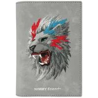 etui nimmy raptor lion na paszport/ portfel - szare