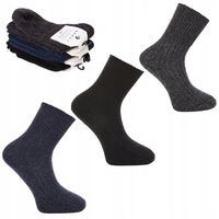 Skarpetki Męskie Długie Wełniane Bezuciskowe THERMO GRUBE MORAJ 43-45