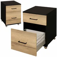 KONTENEREK SZAFKA POD BIURKO NA KÓŁKACH NA AKTA DOKUMENTY LOFT DĄB HALIFAX