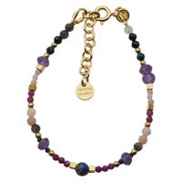 Bransoletka znak zodiaku skorpion - mix kamieni i srebro złocone