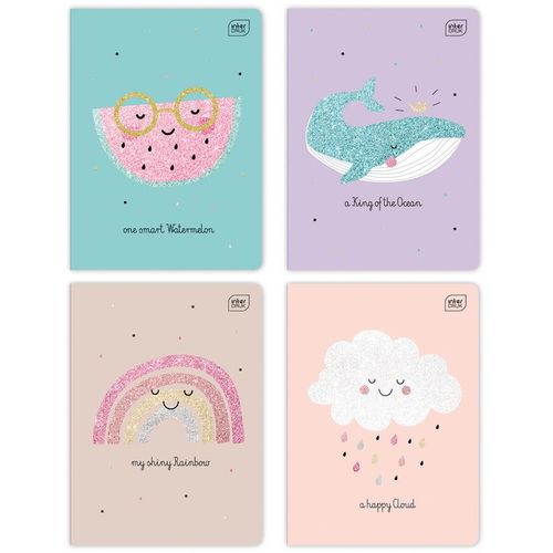 4 X ZESZYT A5 DLA DZIEWCZYNKI, 16 KARTEK, KRATKA, INTERDRUK, Brokat na Arena.pl