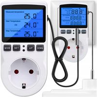 TERMOSTAT ELEKTRONICZNY REGULATOR TEMPERATURY GNIAZDO SIECI 230V MAX. 3680W