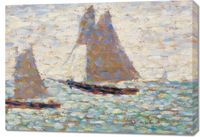 Obraz 100x70cm Two Sailboats, Seurat Vintage do Salonu