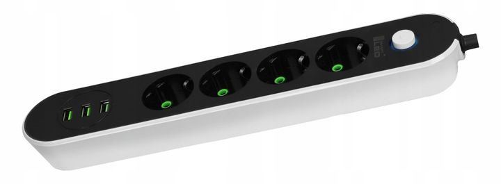 Przedłużacz Listwa Zasilająca 3M 4 gniazda 3xUSB zdjęcie 8