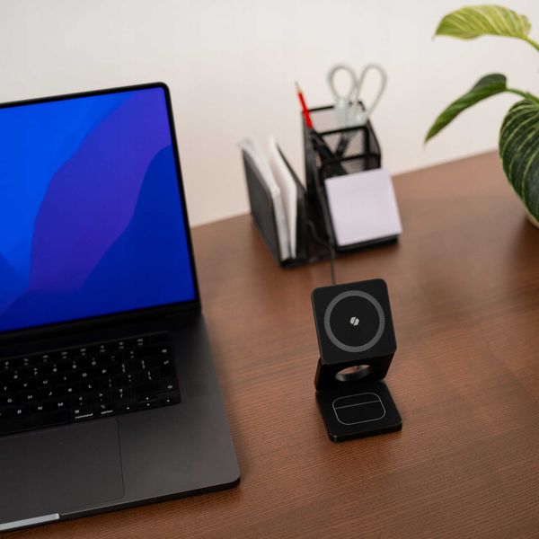 Spacecase 3In1 Wireless Charger Magcharge Wm4B Black zdjęcie 10