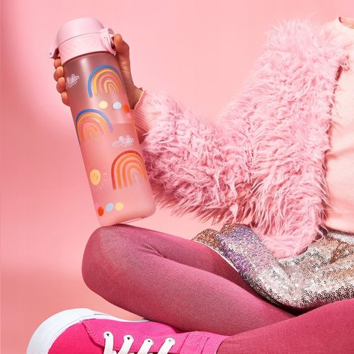 Bidon na wodę Butelka różowa dla dziewczynki róż Rainbow Tęcza ION8 0,5 l na Arena.pl