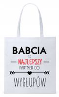 Dla Babci Babuni Prezent Torba Eco Biała Shopper Z Nadrukiem Ze Zdjęciem