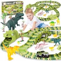 TOR SAMOCHODOWY WYŚCIGOWY KOLEJKA OGROMNY DINOZAUR DINO PARK ZESTAW 240 el.