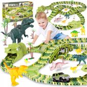 TOR SAMOCHODOWY WYŚCIGOWY KOLEJKA OGROMNY DINOZAUR DINO PARK ZESTAW 240 el.