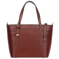 VERA PELLE torebka damska skórzana klasyczna z paskiem V564 brązowa