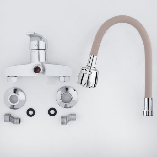 Bateria kuchenna ścienna elastyczna wylewka kran na Arena.pl