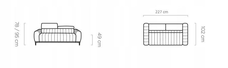 Nowoczesna Kanapa GANDI 160 Funkcjonalna Sofa System Rozkładania Grafitowa zdjęcie 3
