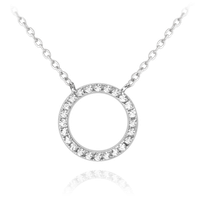 MINET Naszyjnik srebrny KRĄG z białymi cyrkoniami